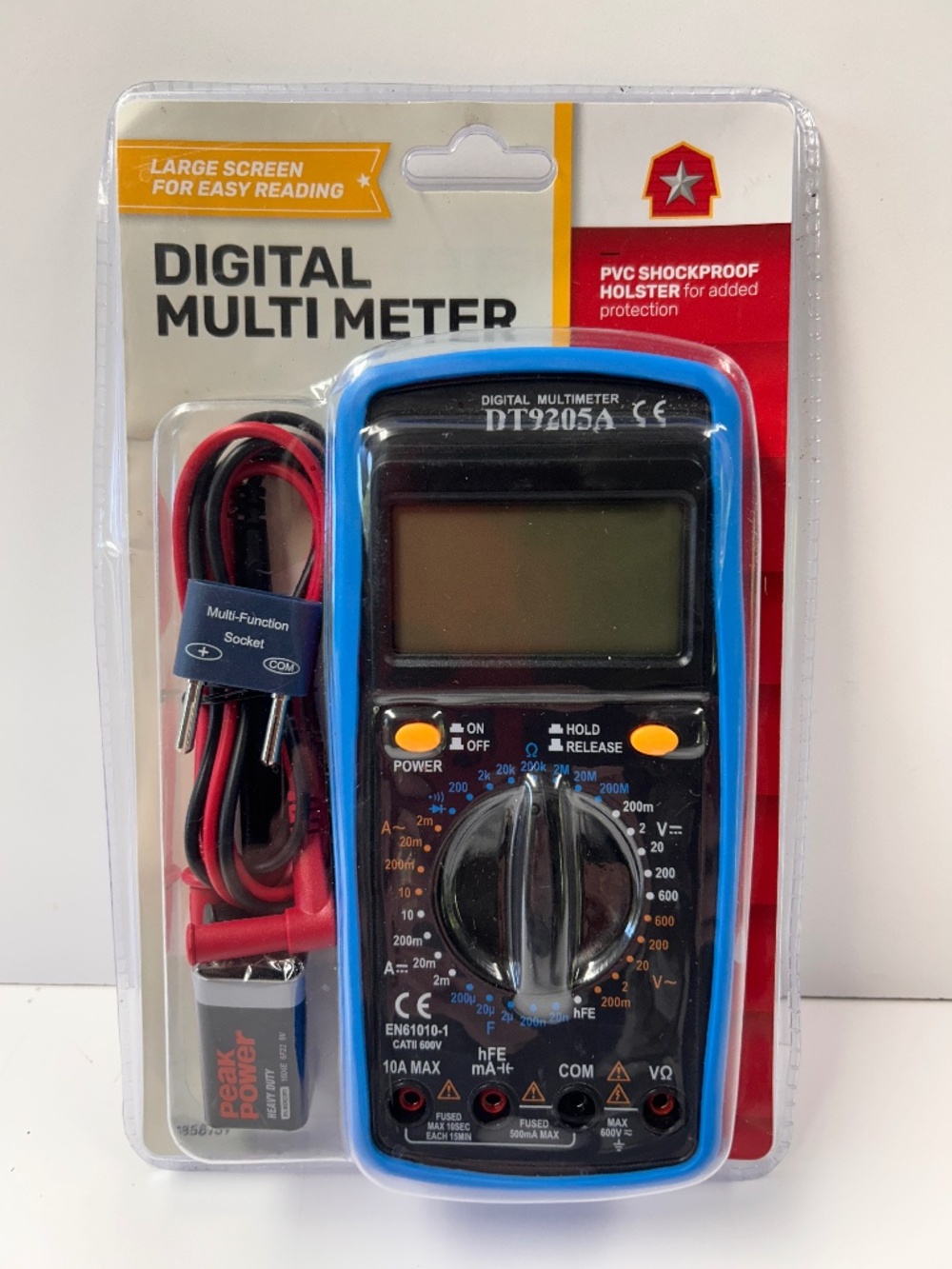 Tractor Supply Co Barn Star Digital Multimeter DT9205A Large Screen